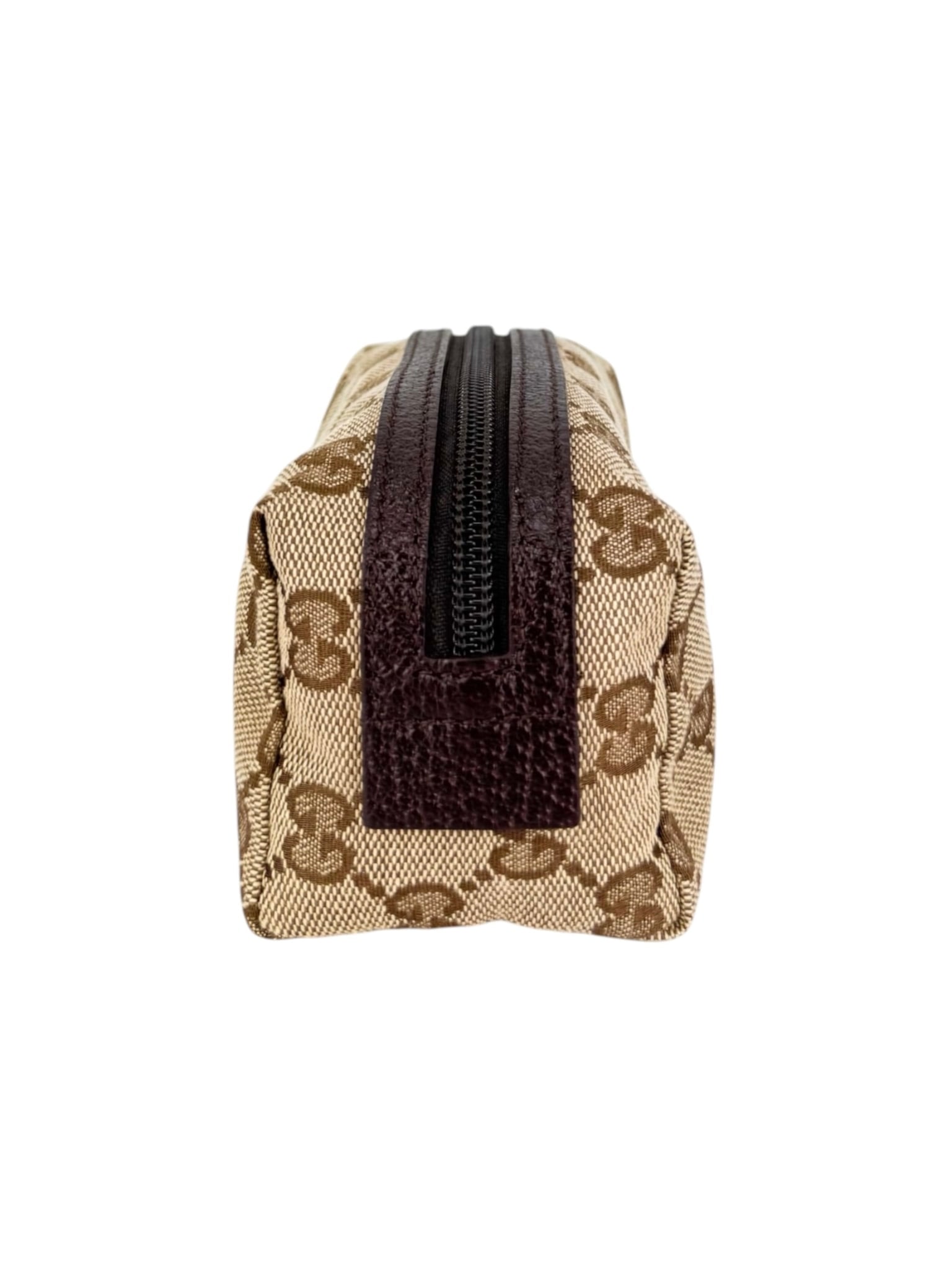 Gucci Brown Canvas and Leather Cosmetic Pouch