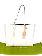 Tory Burch Cream Leather Tote Bag