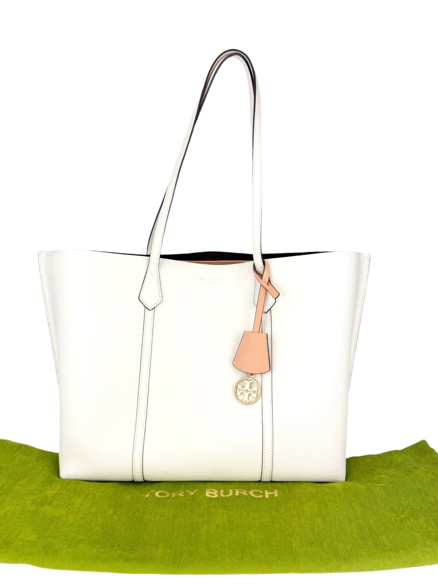 Tory Burch Cream Leather Tote Bag