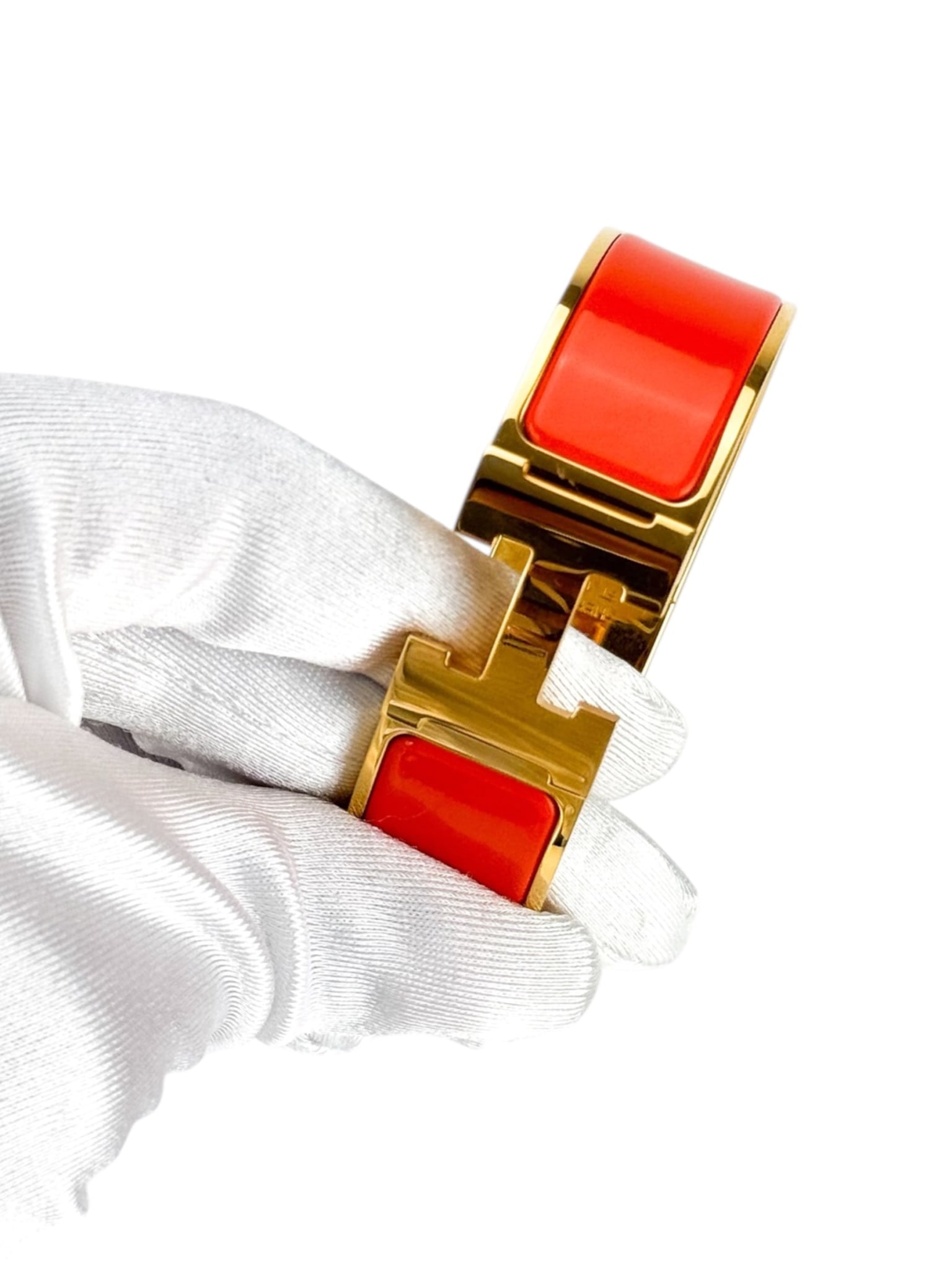 Hermes Orange Clic Clac Bracelet