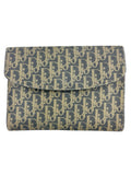 Christian Dior Canvas Leather Brown and Gray Trotter Clutch Bag