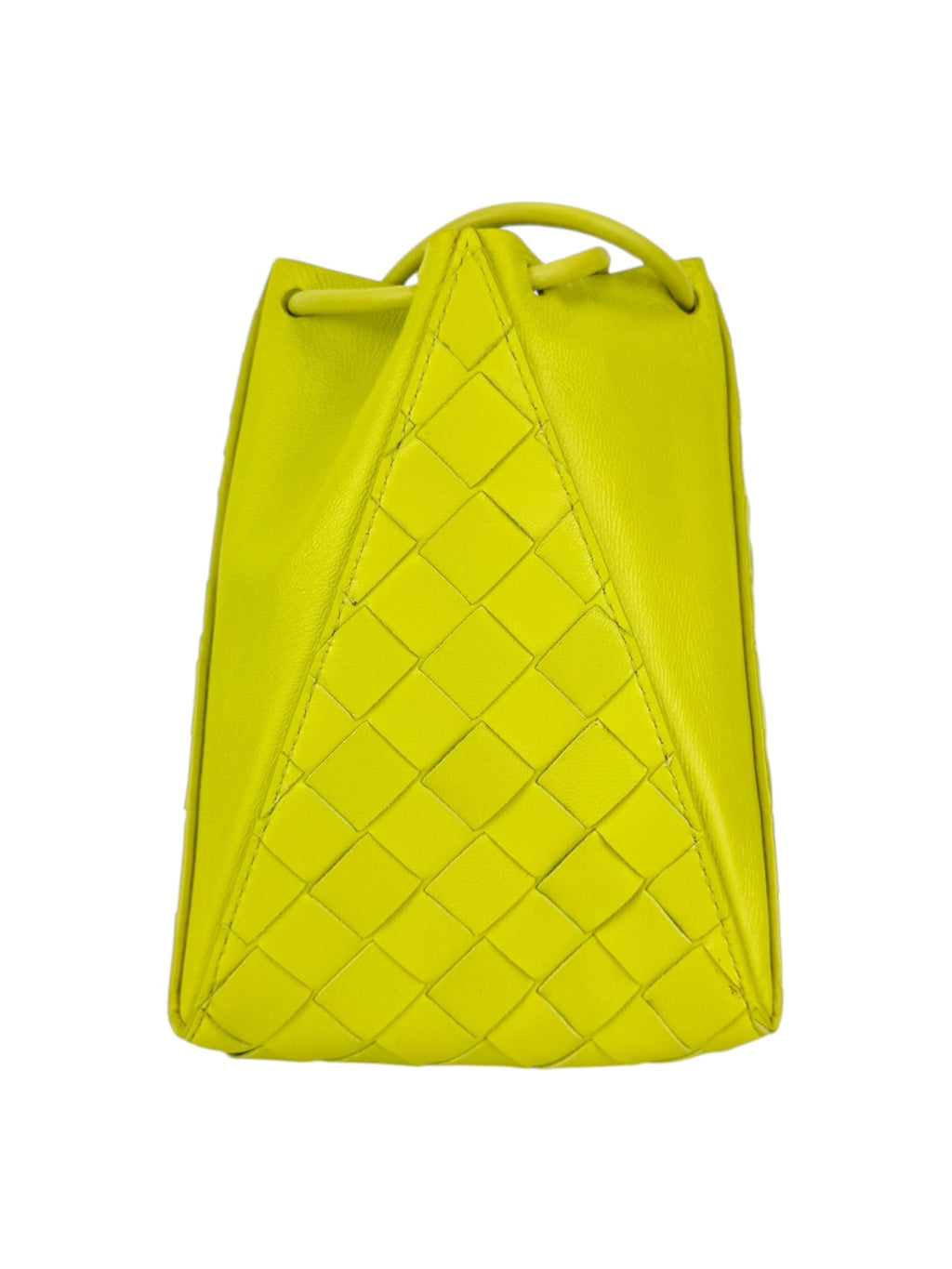 Bottega Veneta Lime Green Leather Bucket Bag