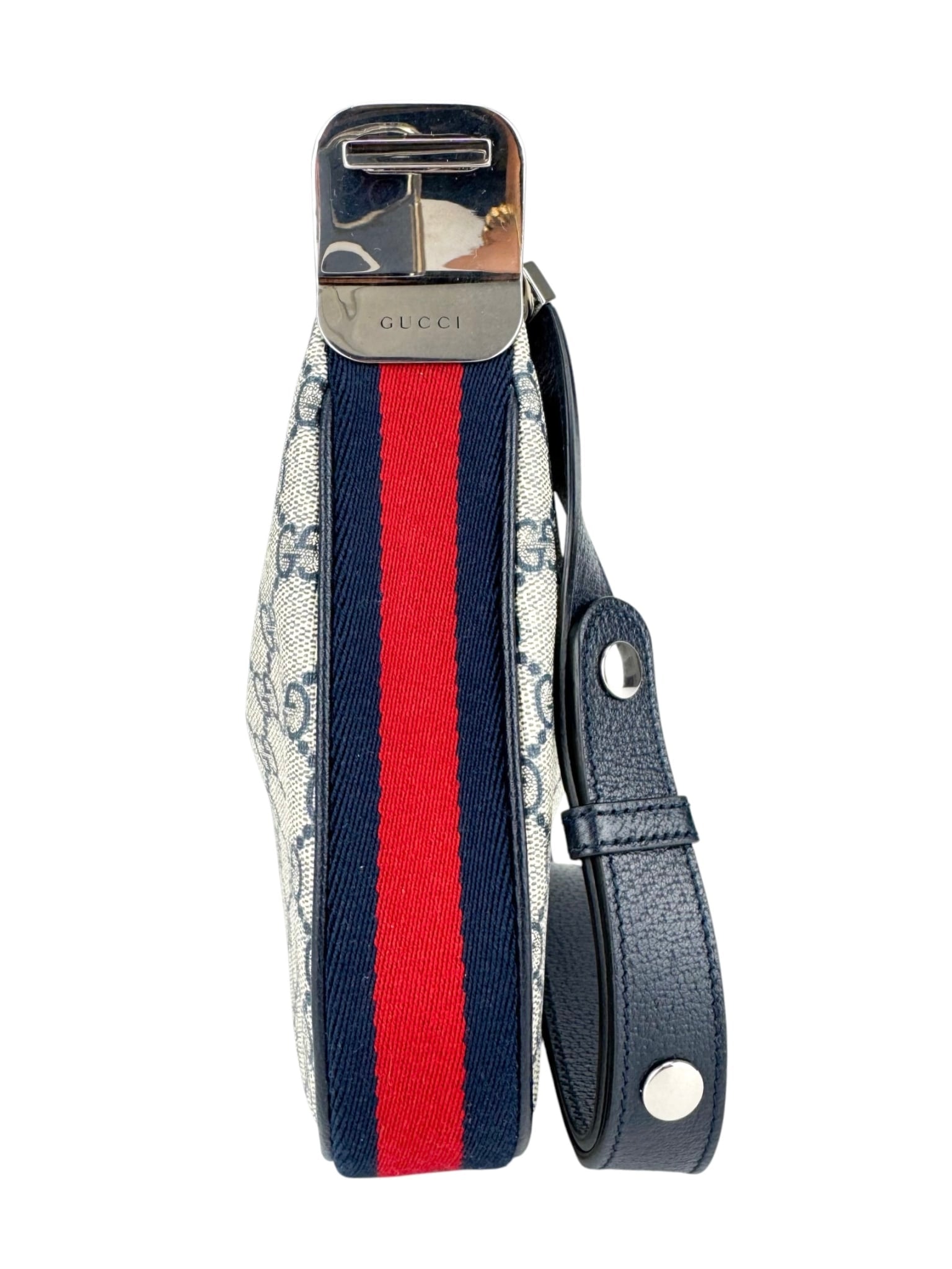 Gucci Navy Blue Coated Canvas Attaché Shoulder Bag