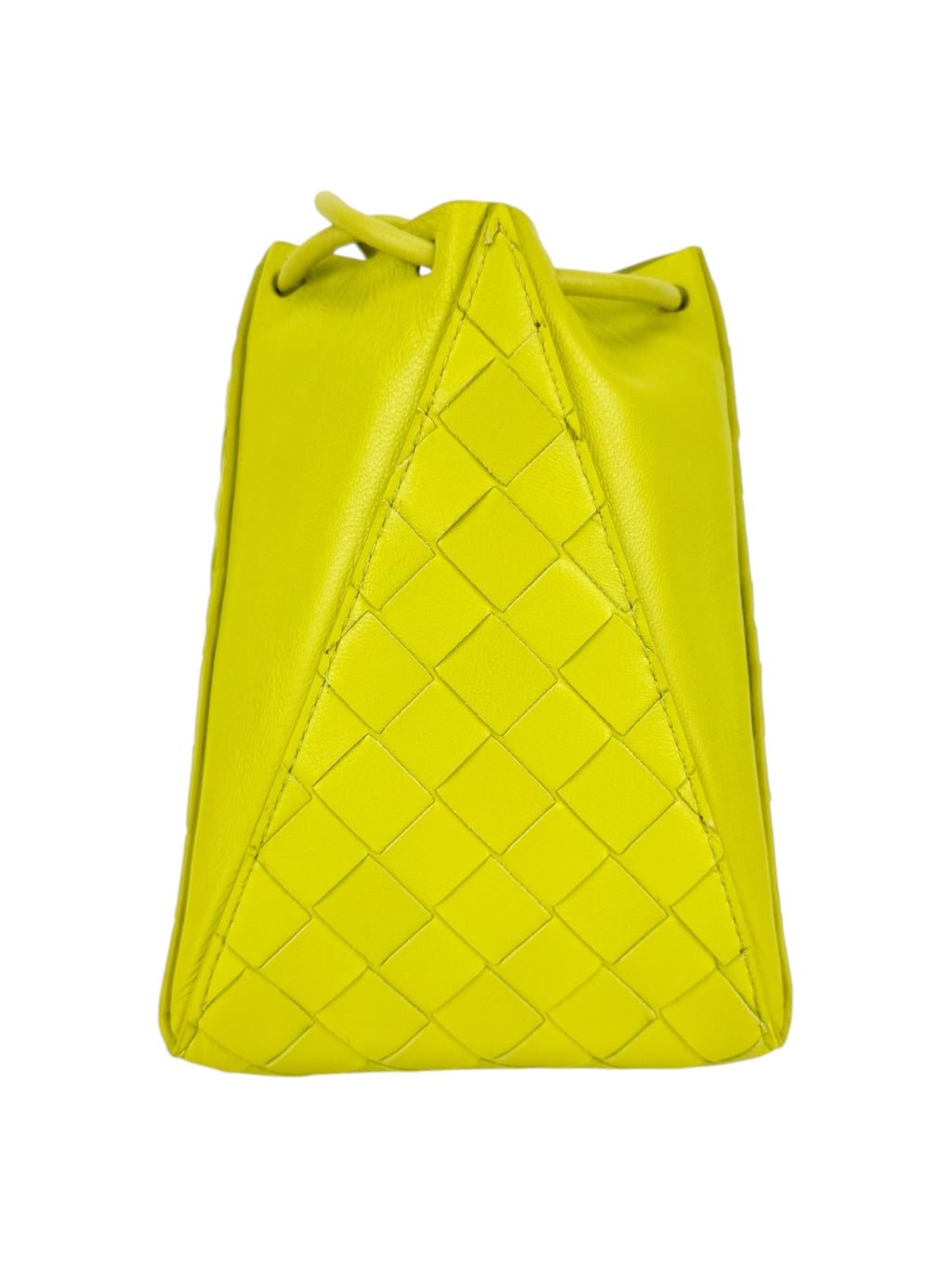 Bottega Veneta Lime Green Leather Bucket Bag