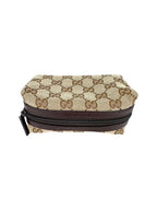 Gucci Brown Canvas and Leather Cosmetic Pouch