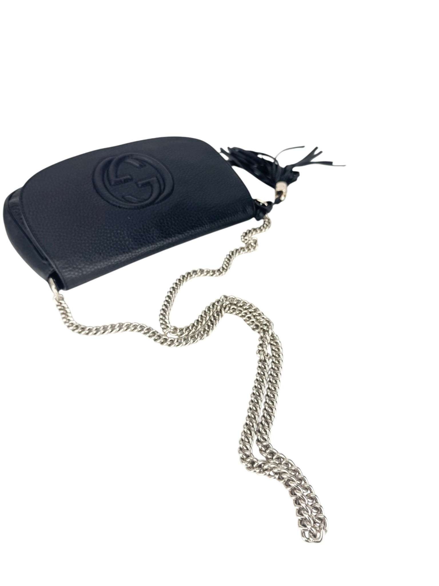 Gucci Black Pebbled Leather Soho Crossbody Bag