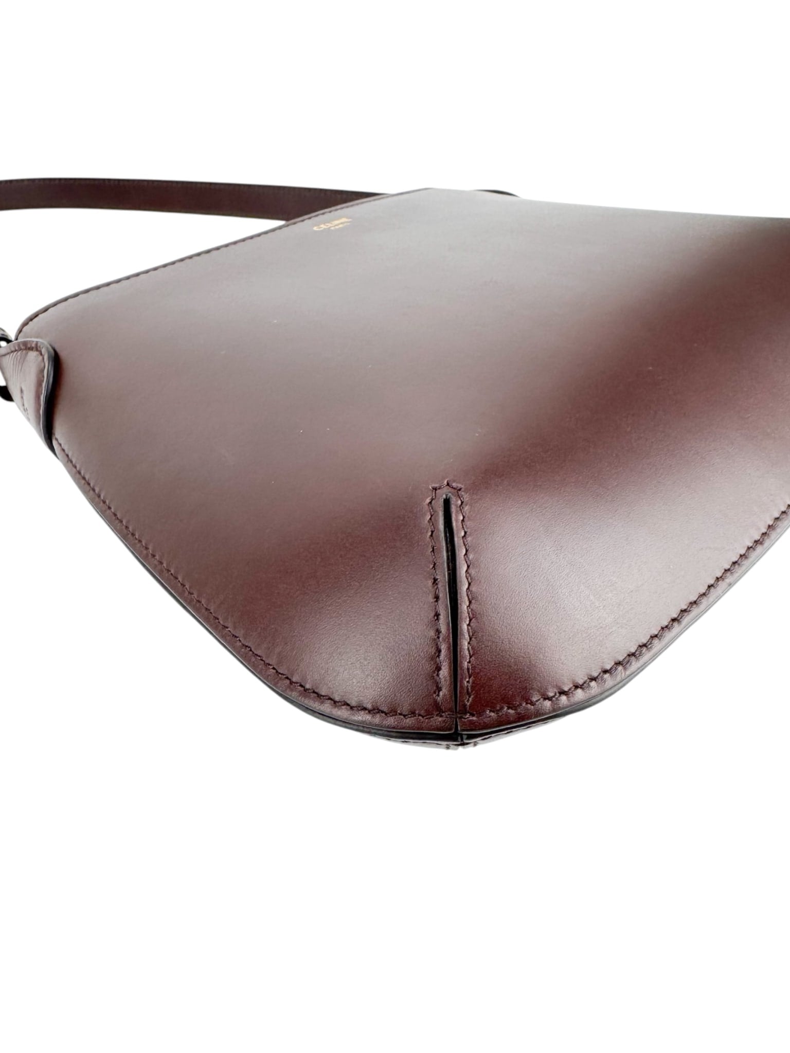 Celine Vintage Brown Leather Hobo Shoulder Bag