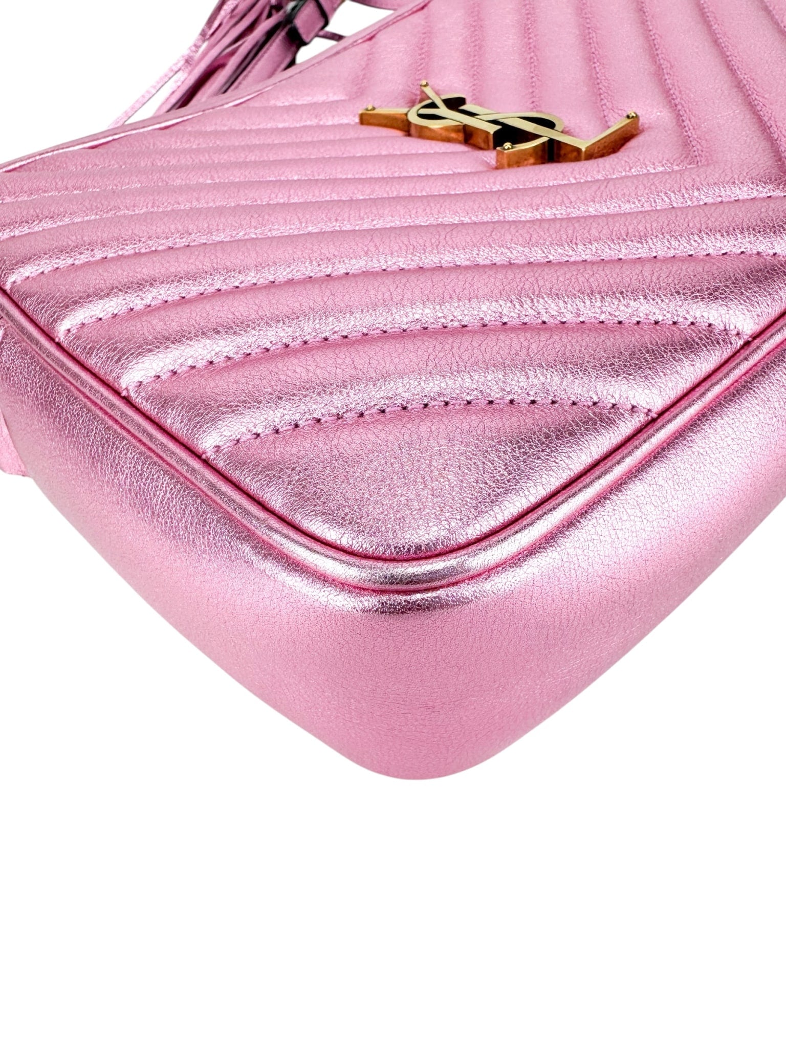 Saint Laurent Metallic Pink Lou Camera Bag