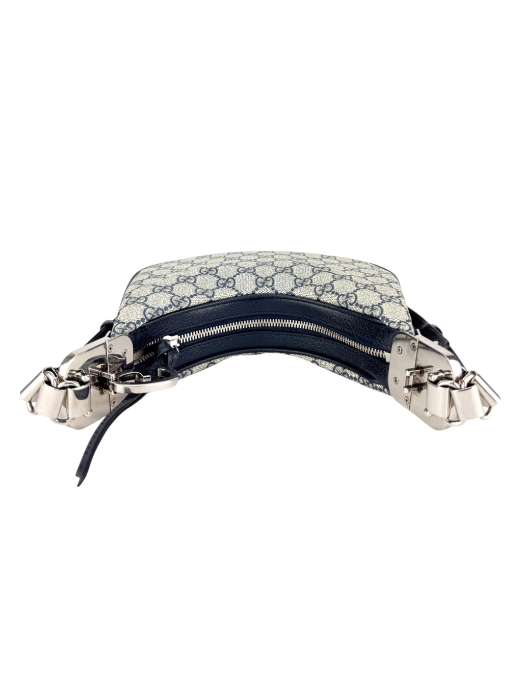 Gucci Navy Blue Coated Canvas Attaché Shoulder Bag