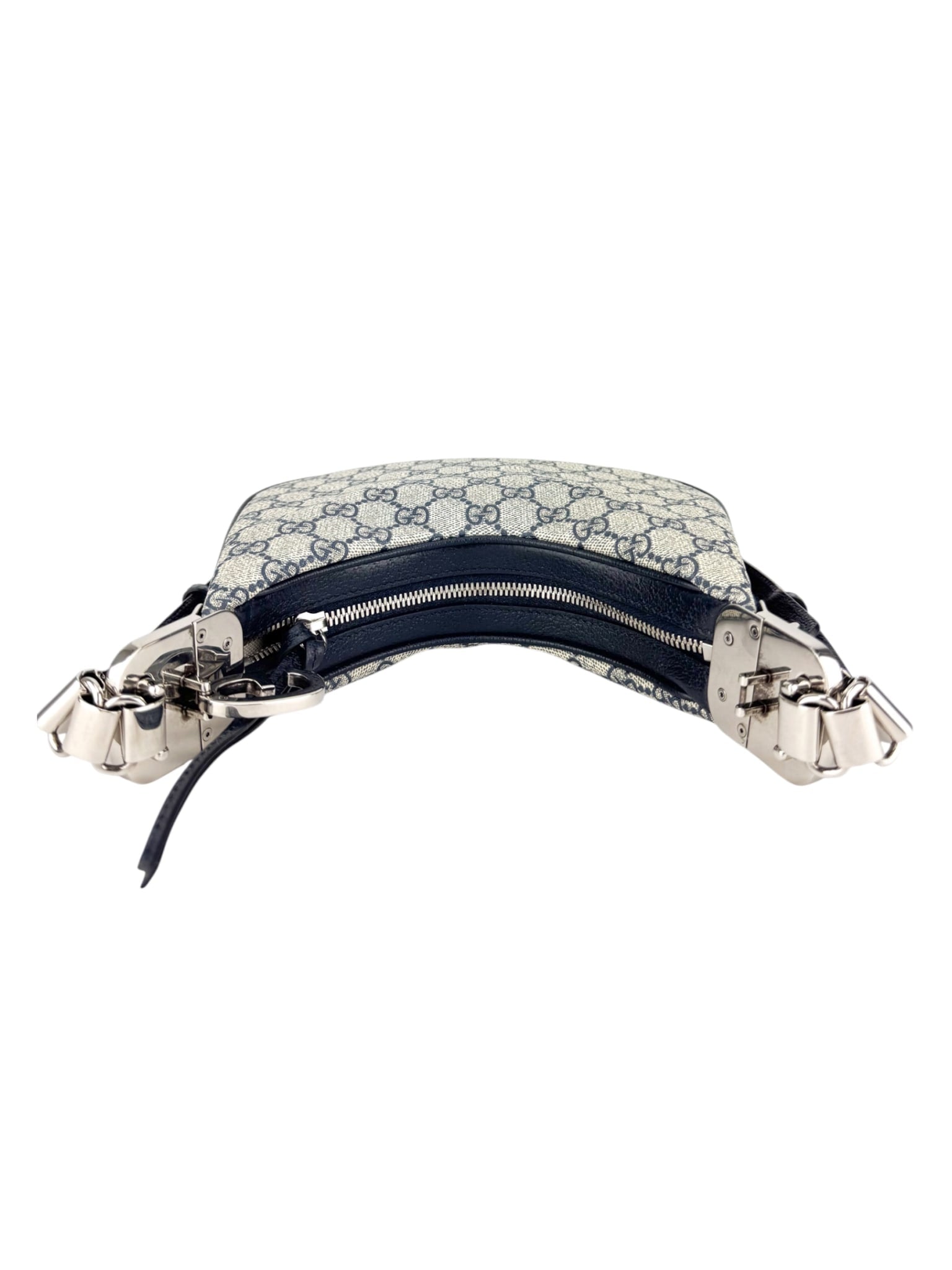 Gucci Navy Blue Coated Canvas Attaché Shoulder Bag