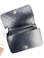 Chanel Vintage Black Lambskin Quilted Full Flap Bag