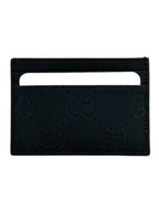 Gucci Black Leather Rubber Effect Card Case