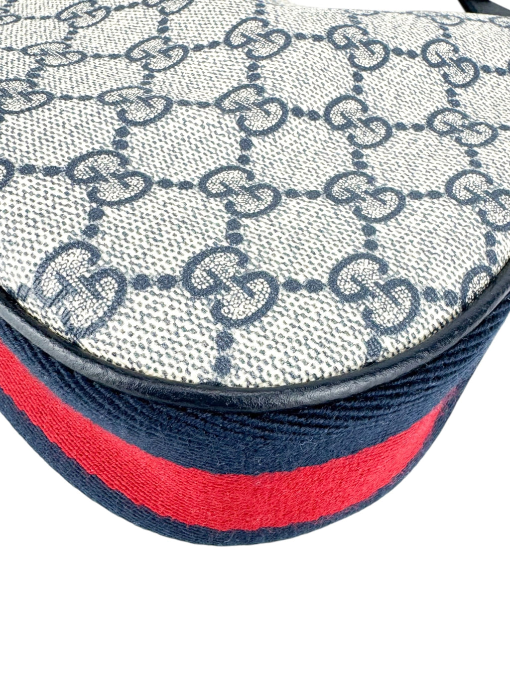 Gucci Navy Blue Coated Canvas Attaché Shoulder Bag