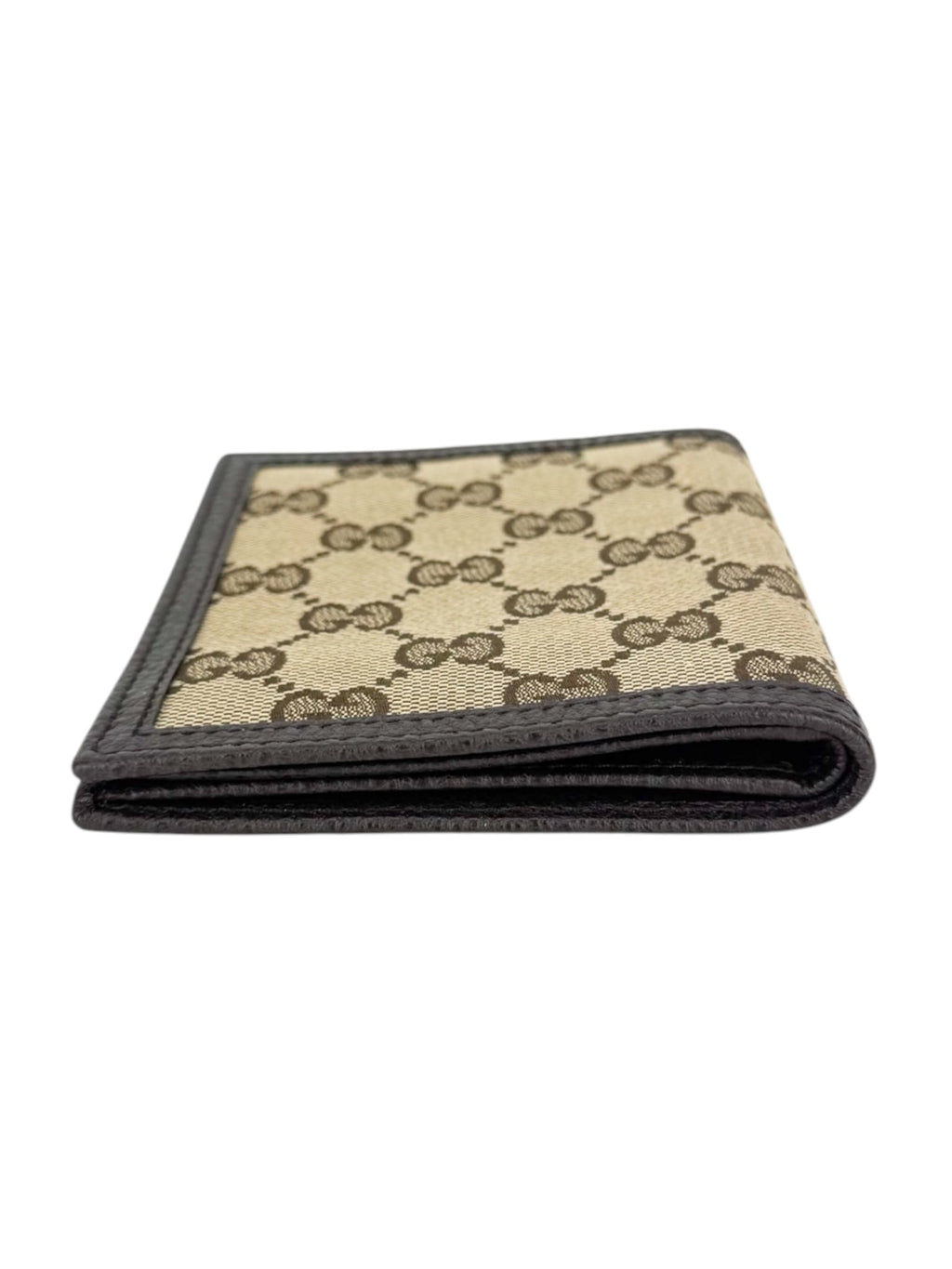 Gucci Brown Canvas and Leather GG Bifold Wallet