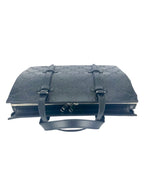 Gucci Black Leather Embossed GG Tote Bag