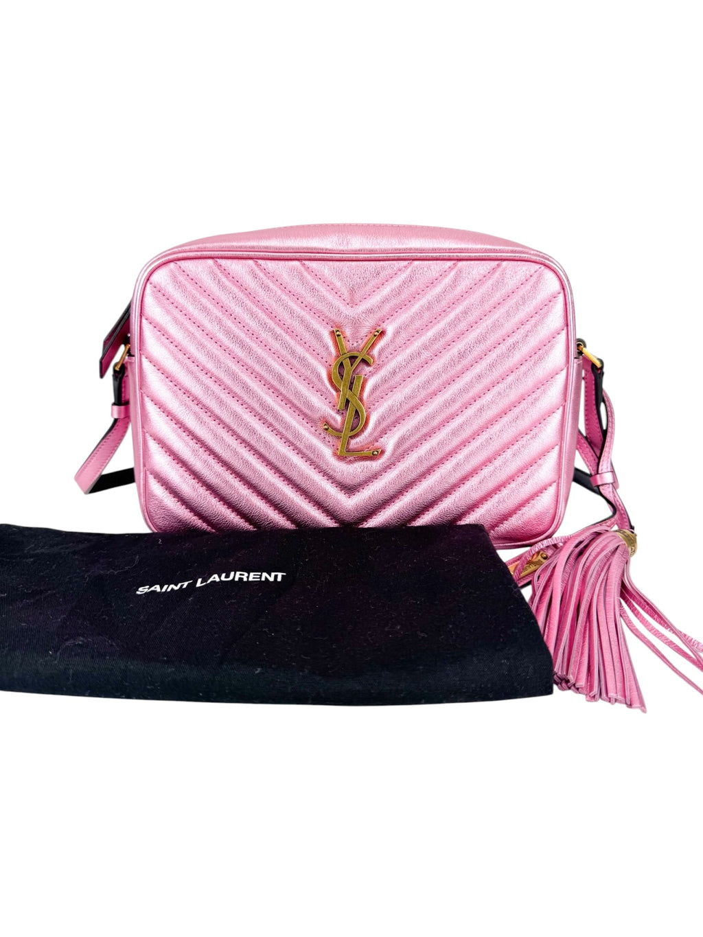 Saint Laurent Metallic Pink Lou Camera Bag