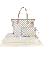 Louis Vuitton Damier Azur Canvas Leather Neverfull MM