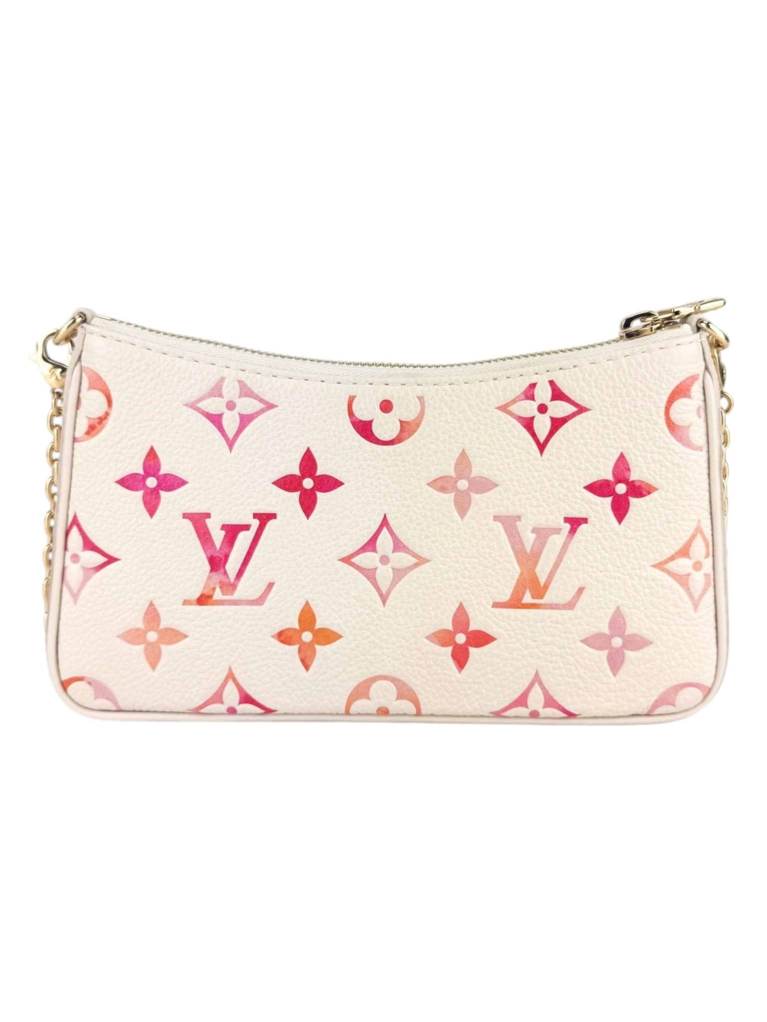 Louis Vuitton Light Beige, Pink & Orange Calfskin Easy Pouch on Strap Bag