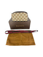 Gucci Brown Canvas and Leather Cosmetic Pouch