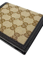 Gucci Brown Canvas and Leather GG Bifold Wallet