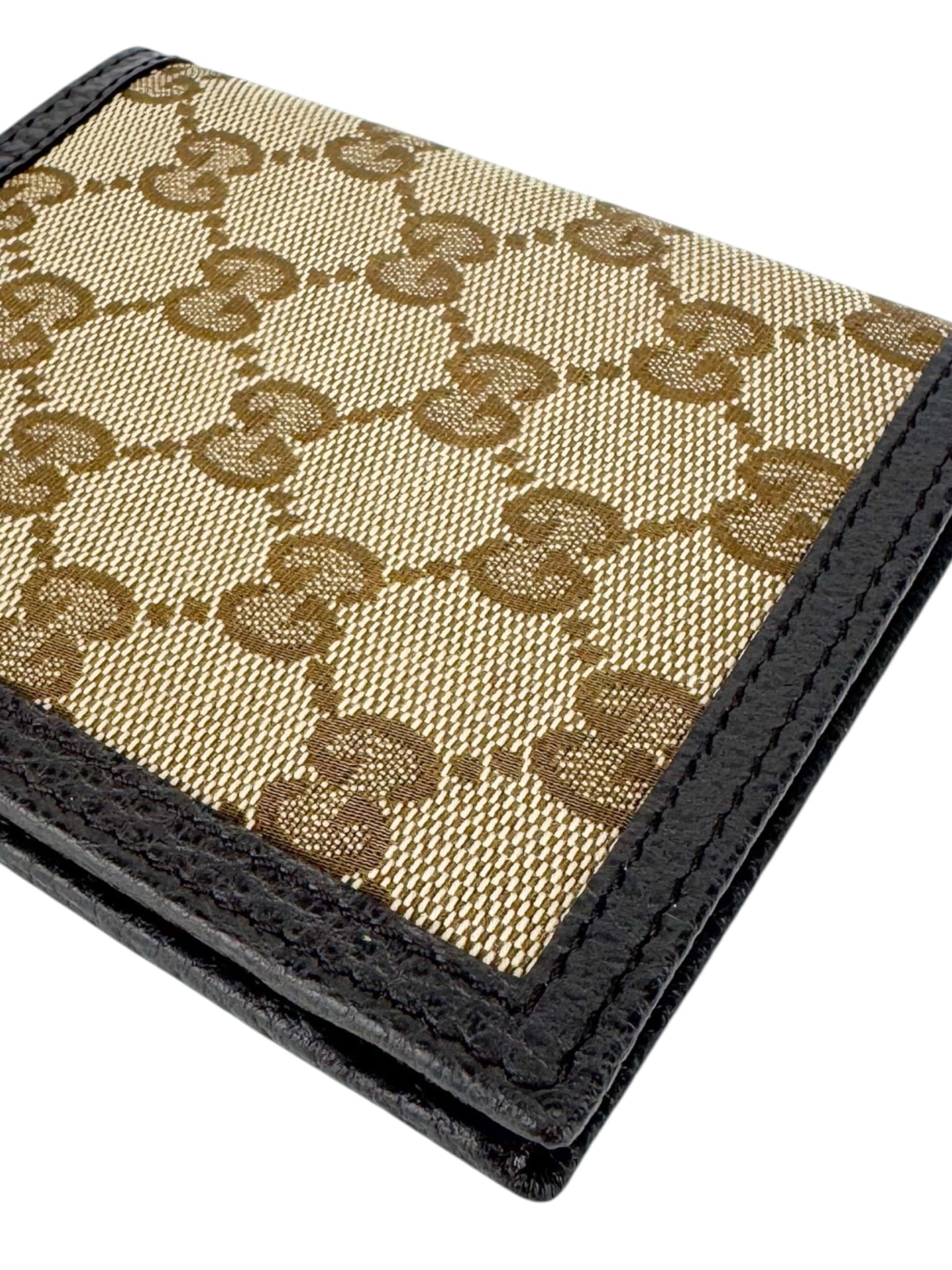 Gucci Brown Canvas and Leather GG Bifold Wallet