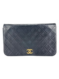 Chanel Vintage Black Lambskin Quilted Full Flap Bag
