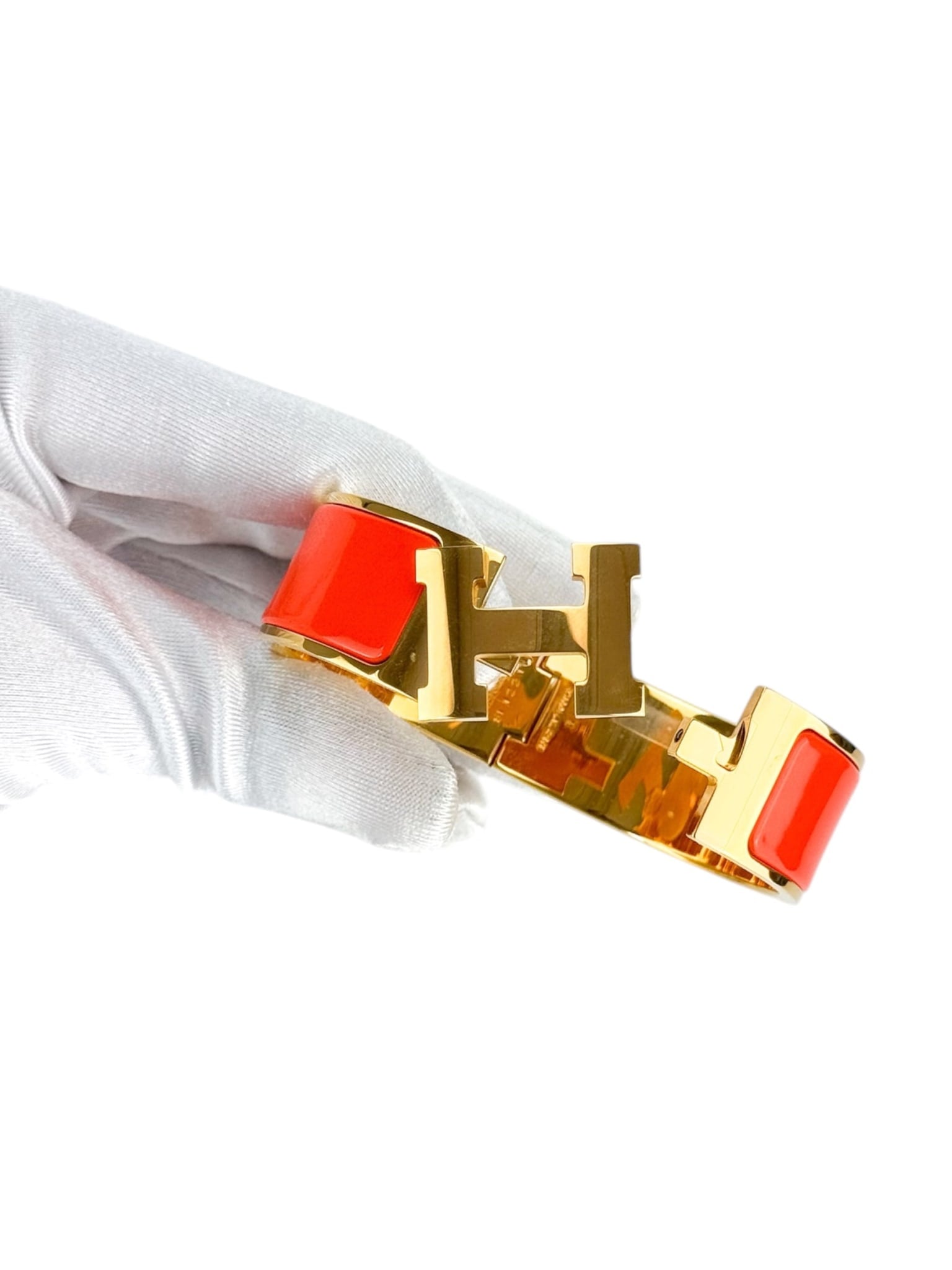 Hermes Orange Clic Clac Bracelet