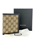 Gucci Brown Canvas and Leather GG Bifold Wallet