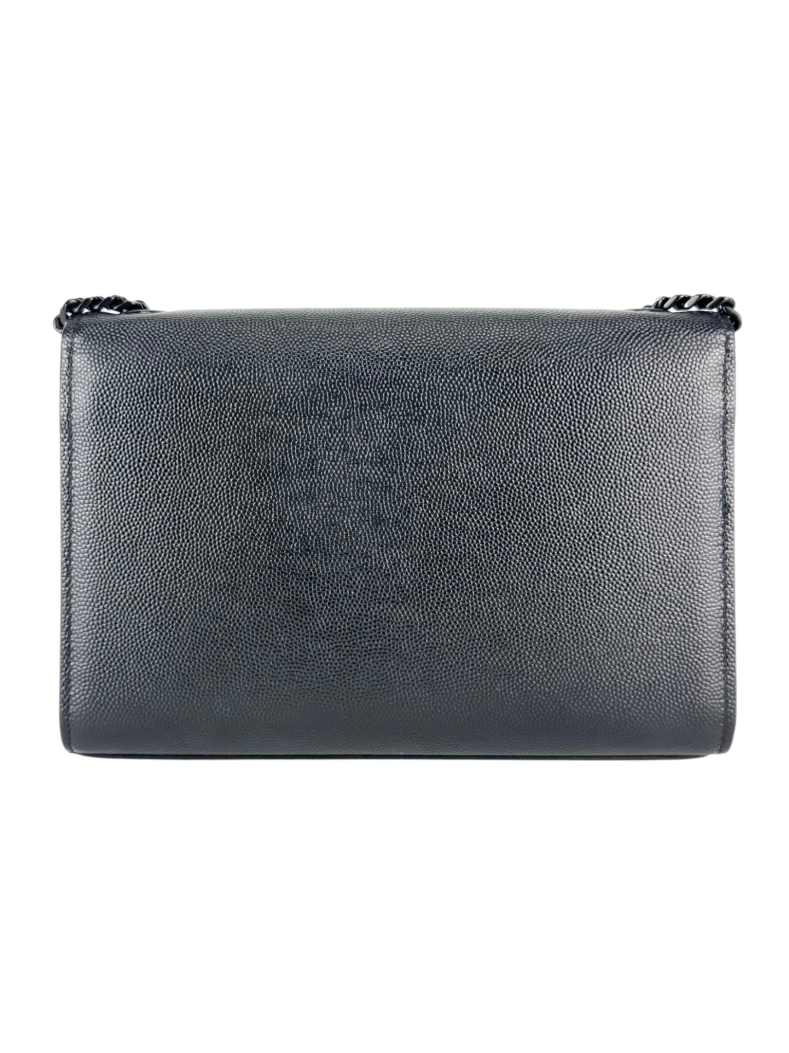 Saint Laurent Black Pebbled Leather Kate Bag Small