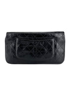Chanel Black and Cream Calf Leather Matelasse Clutch Bag