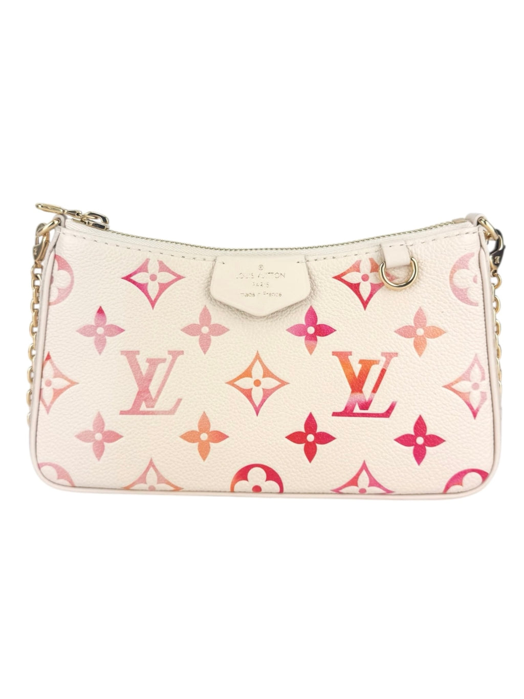 Louis Vuitton Light Beige, Pink & Orange Calfskin Easy Pouch on Strap Bag