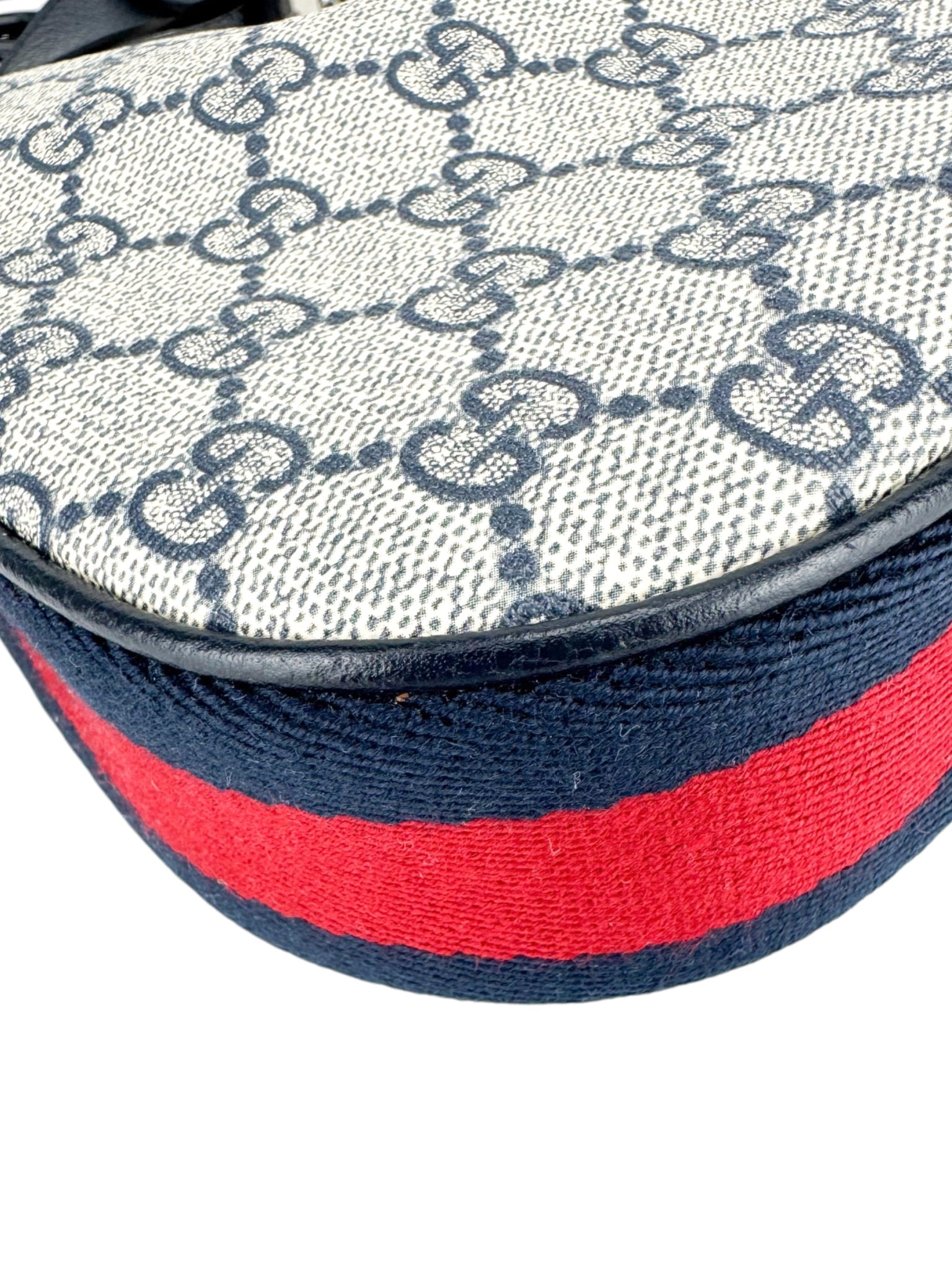 Gucci Navy Blue Coated Canvas Attaché Shoulder Bag