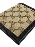 Gucci Brown Canvas and Leather GG Bifold Wallet