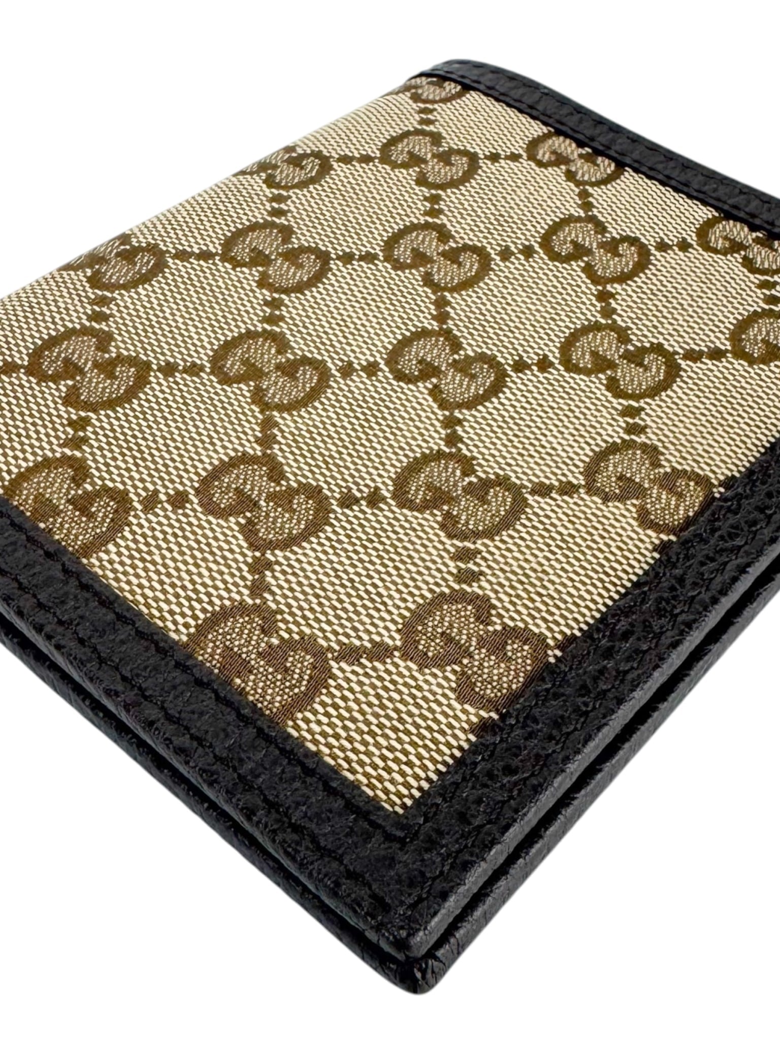 Gucci Brown Canvas and Leather GG Bifold Wallet