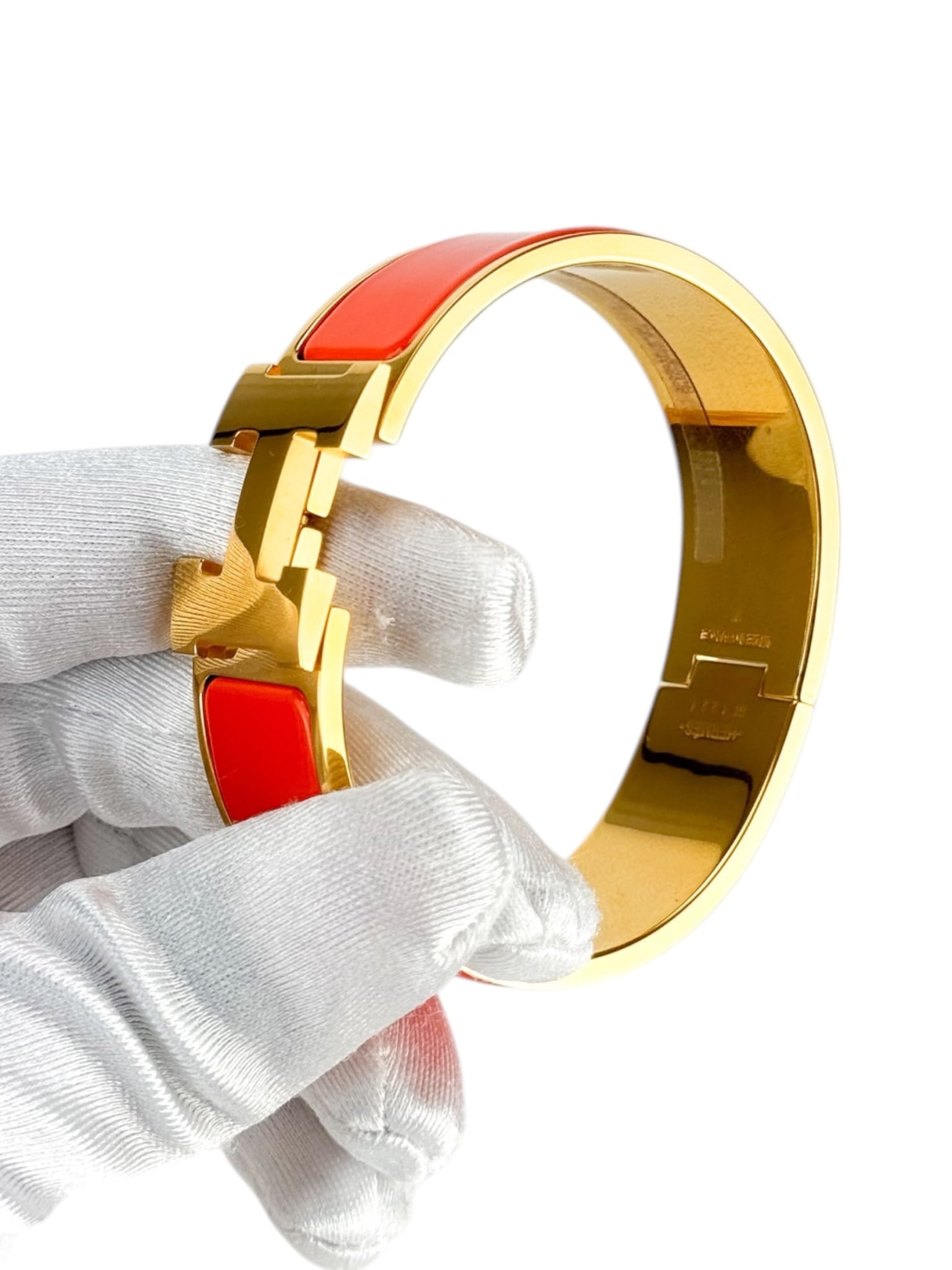 Hermes Orange Clic Clac Bracelet
