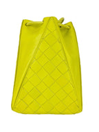Bottega Veneta Lime Green Leather Bucket Bag