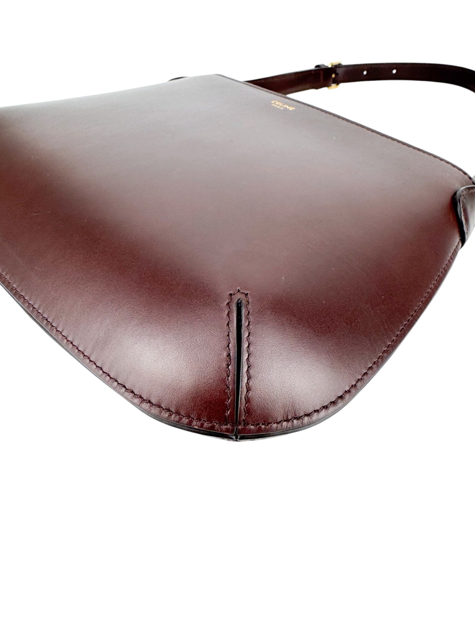 Celine Vintage Brown Leather Hobo Shoulder Bag