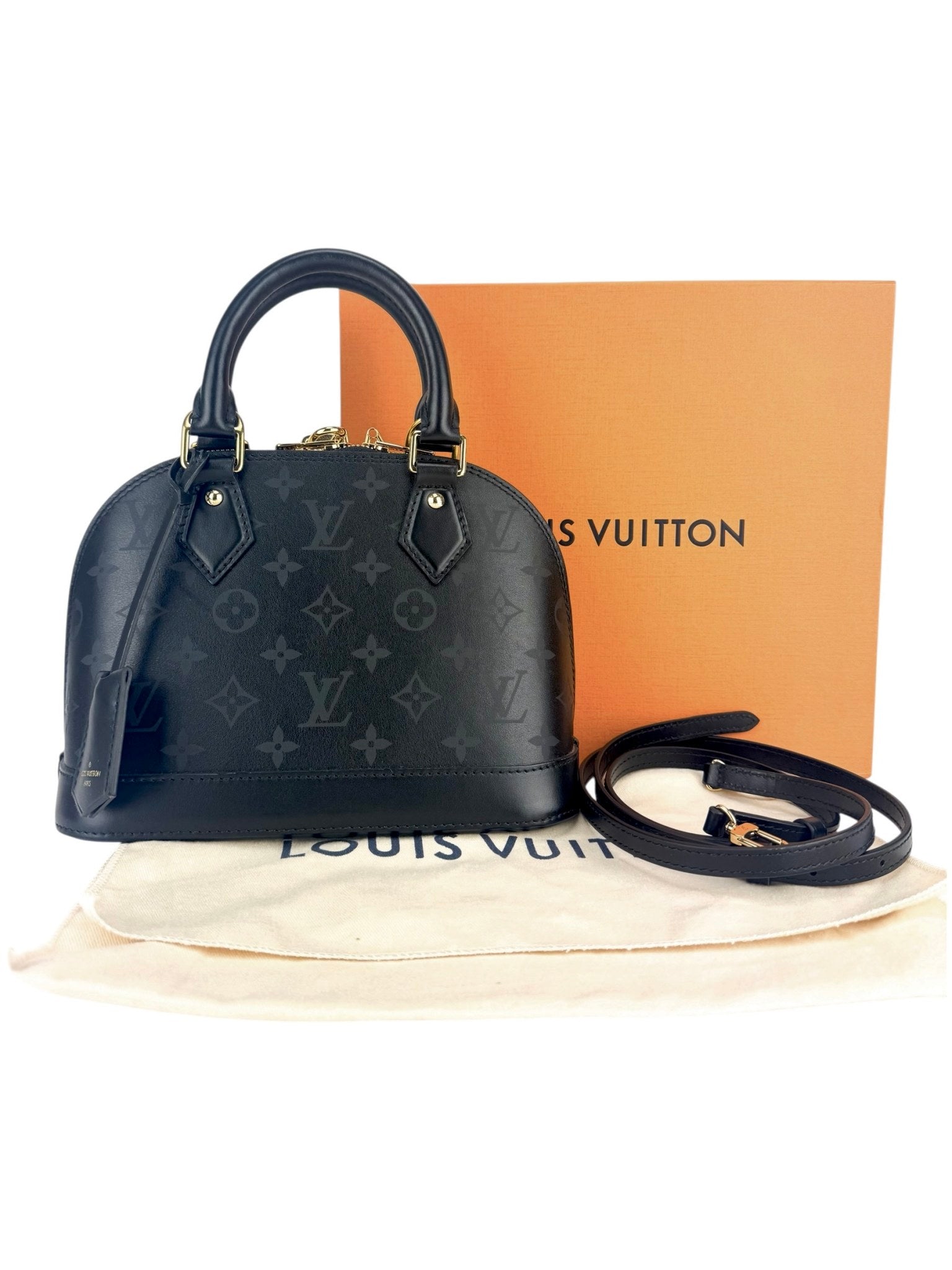 Louis Vuitton Ink Noir Leather Alma Bag BB 