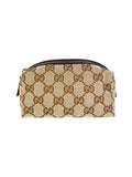 Gucci Brown Canvas and Leather Cosmetic Pouch
