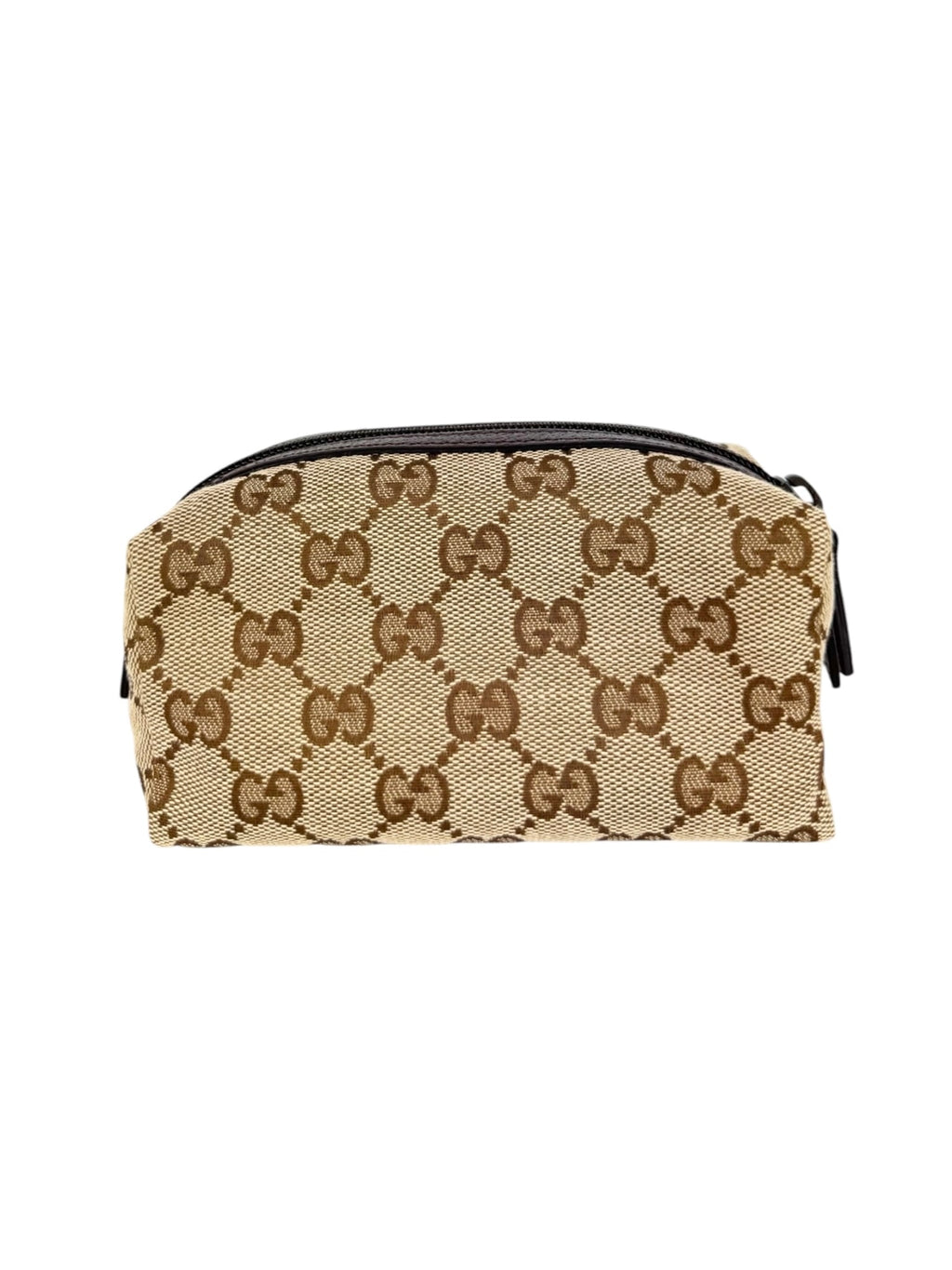 Gucci Brown Canvas and Leather Cosmetic Pouch