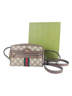 Gucci Brown and Beige Coated Canvas and Leather Ophidia Camera Bag