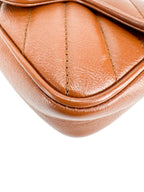 Gucci Leather Cognac Double G Marmont Super Mini Bag