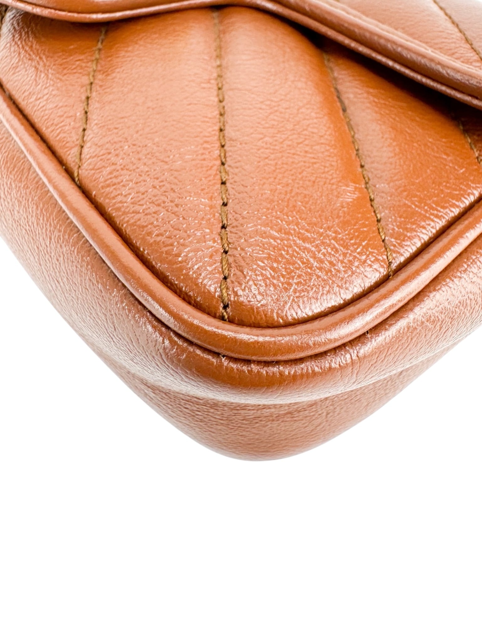 Gucci Leather Cognac Double G Marmont Super Mini Bag