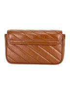 Gucci Leather Cognac Double G Marmont Super Mini Bag