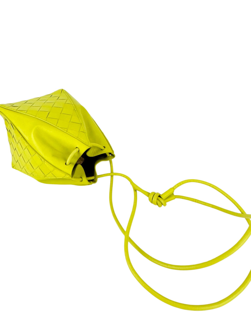 Bottega Veneta Lime Green Leather Bucket Bag