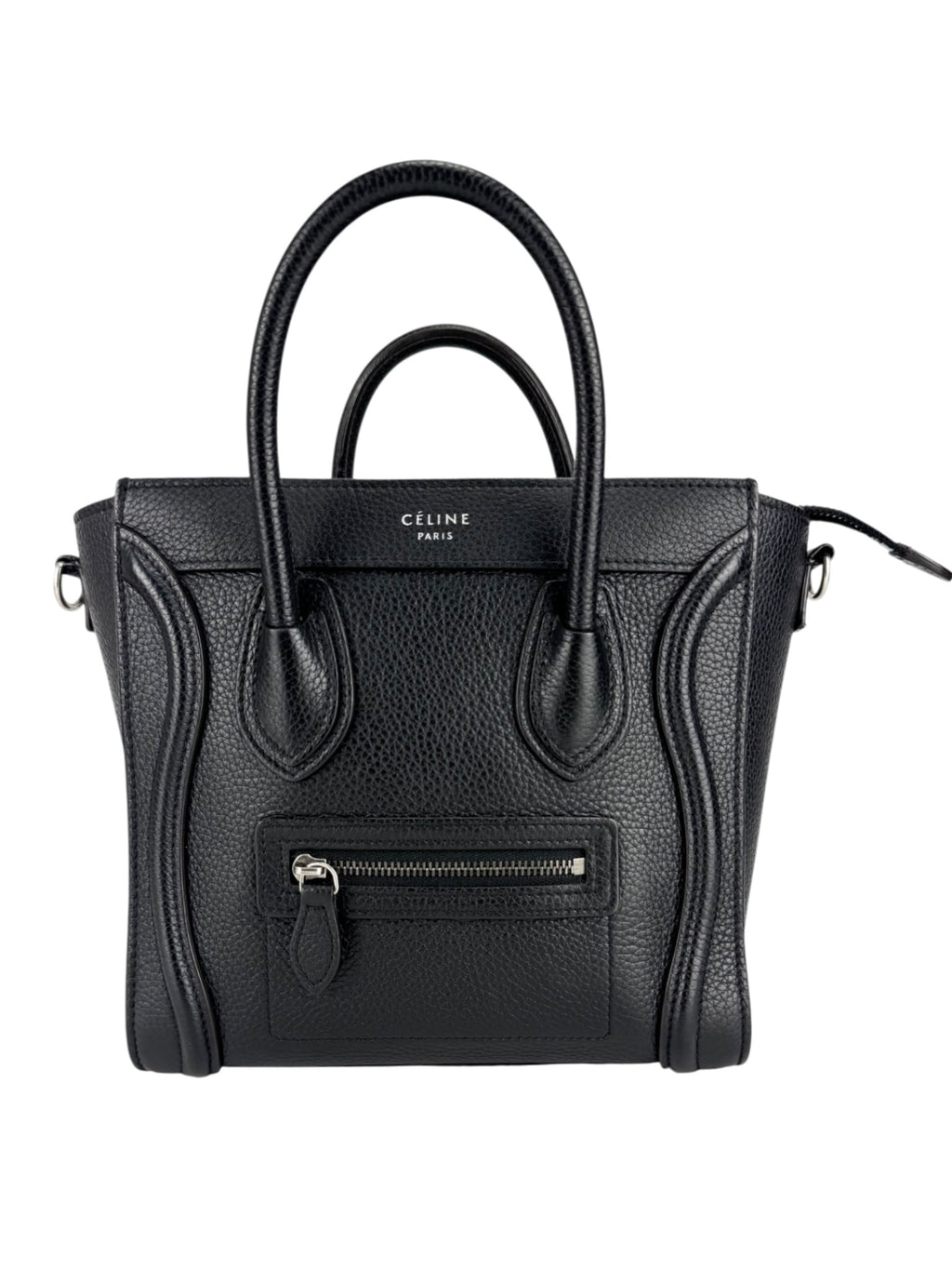 Celine Black Leather Luggage Bag Nano