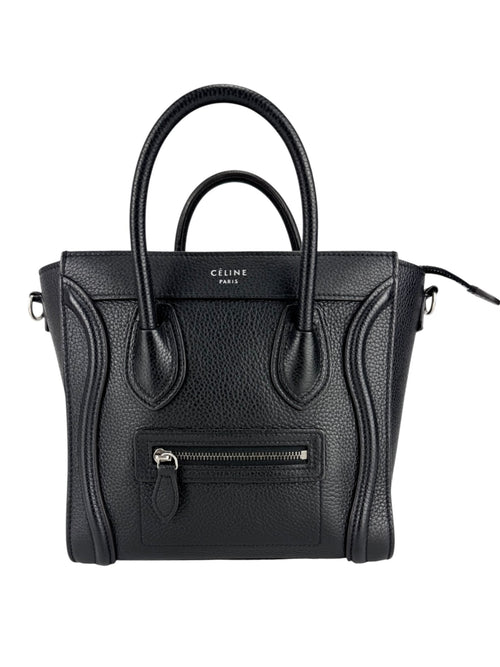 Celine Black Leather Luggage Bag Nano