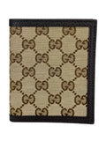 Gucci Brown Canvas and Leather GG Bifold Wallet