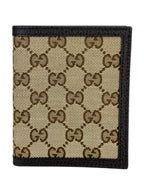 Gucci Brown Canvas and Leather GG Bifold Wallet