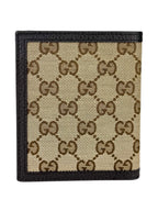Gucci Brown Canvas and Leather GG Bifold Wallet